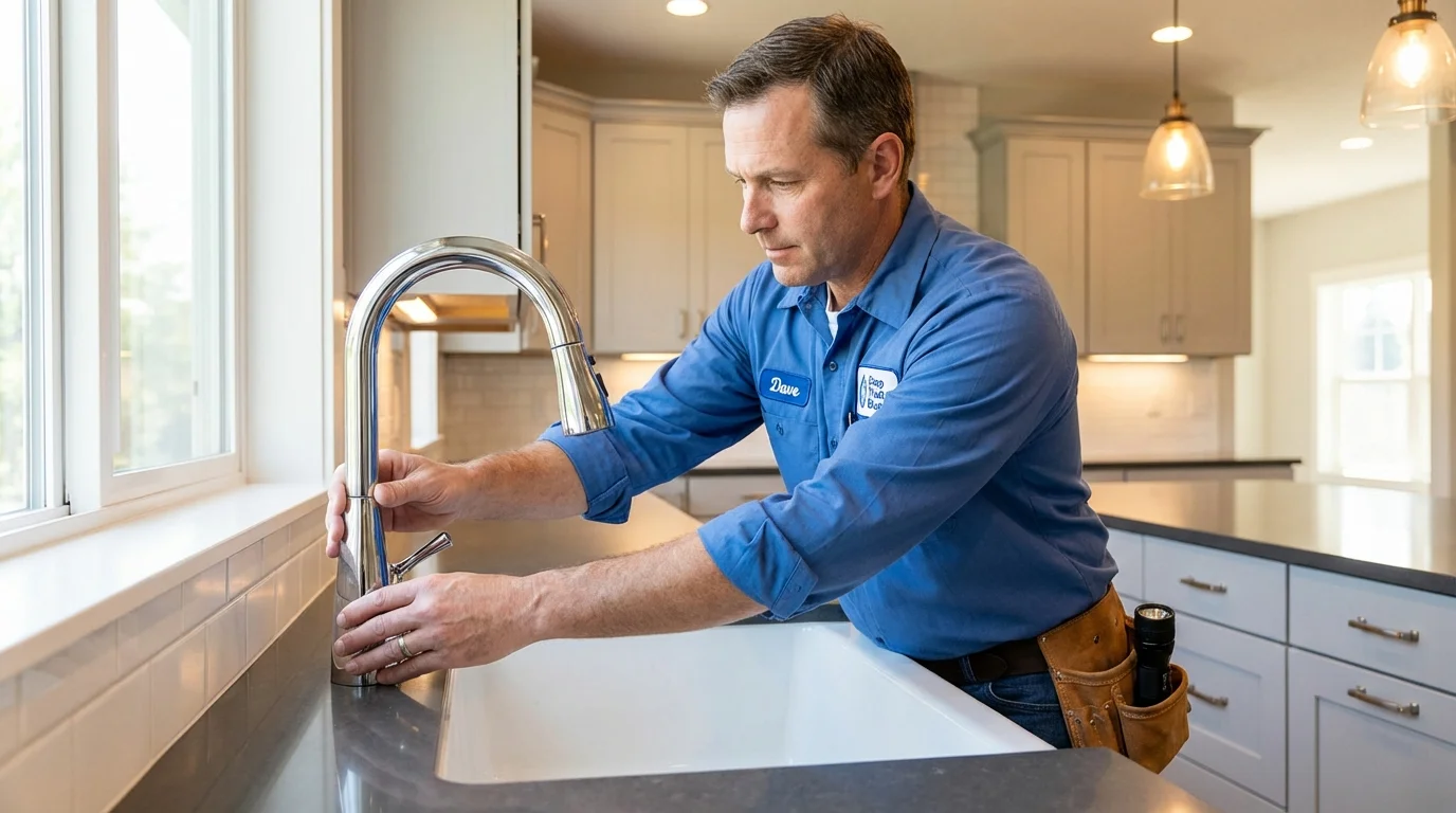 Kitchen faucet installation by Johns Plumbing LLC in Wellsburg